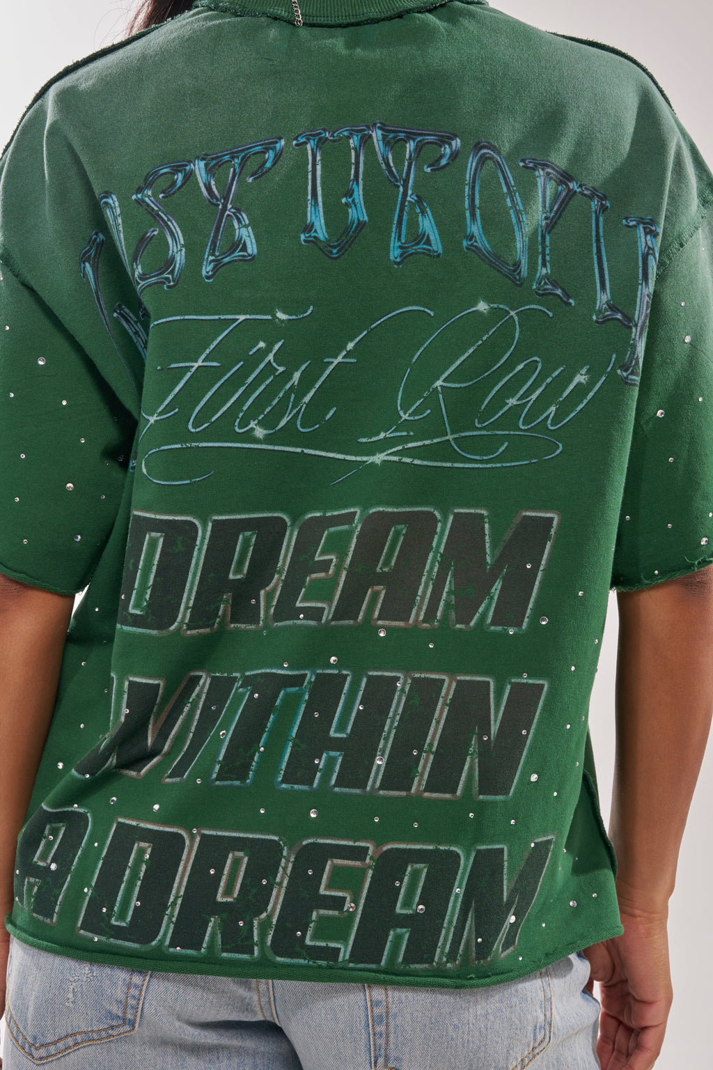 FIRST ROW INTERSTELLAR RHINESTONE FRENCH TERRY TEE
