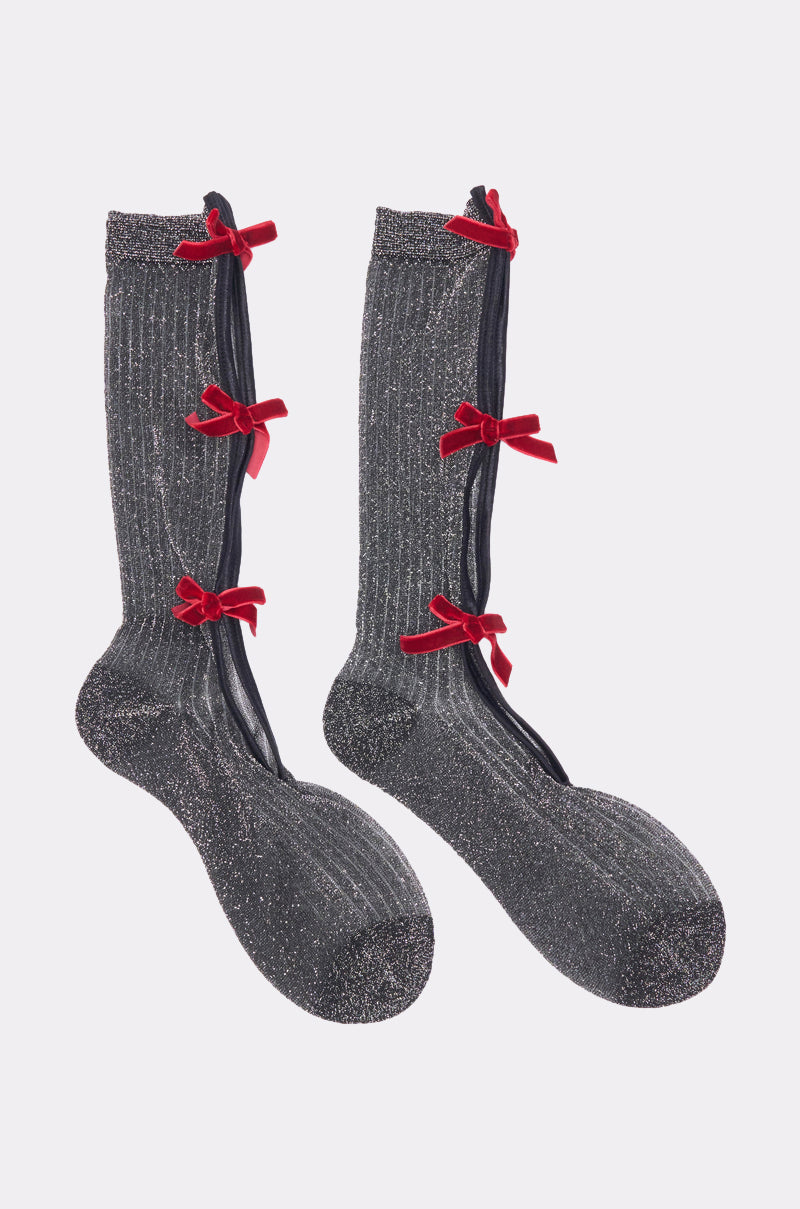 TIS THE SEASON BOW SOCKS