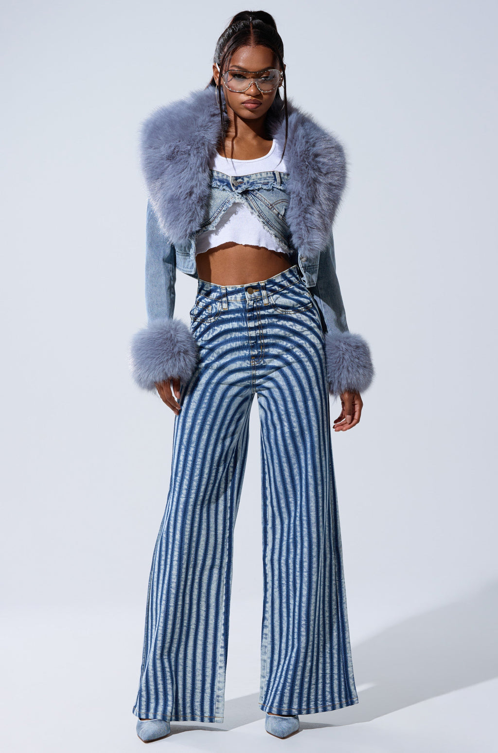 GISELE CROP DENIM BLAZER