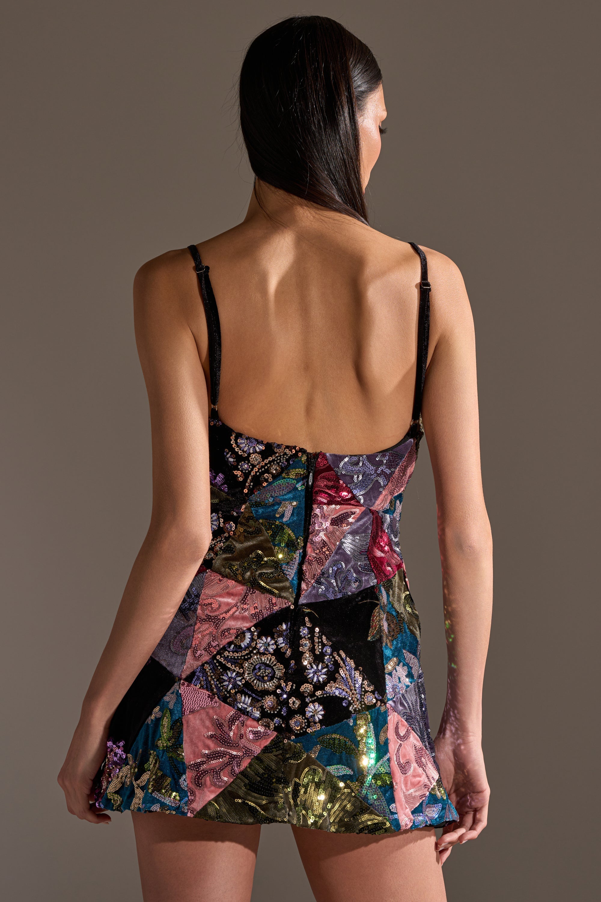 MIXED EMOTIONS BROCADE MINI DRESS