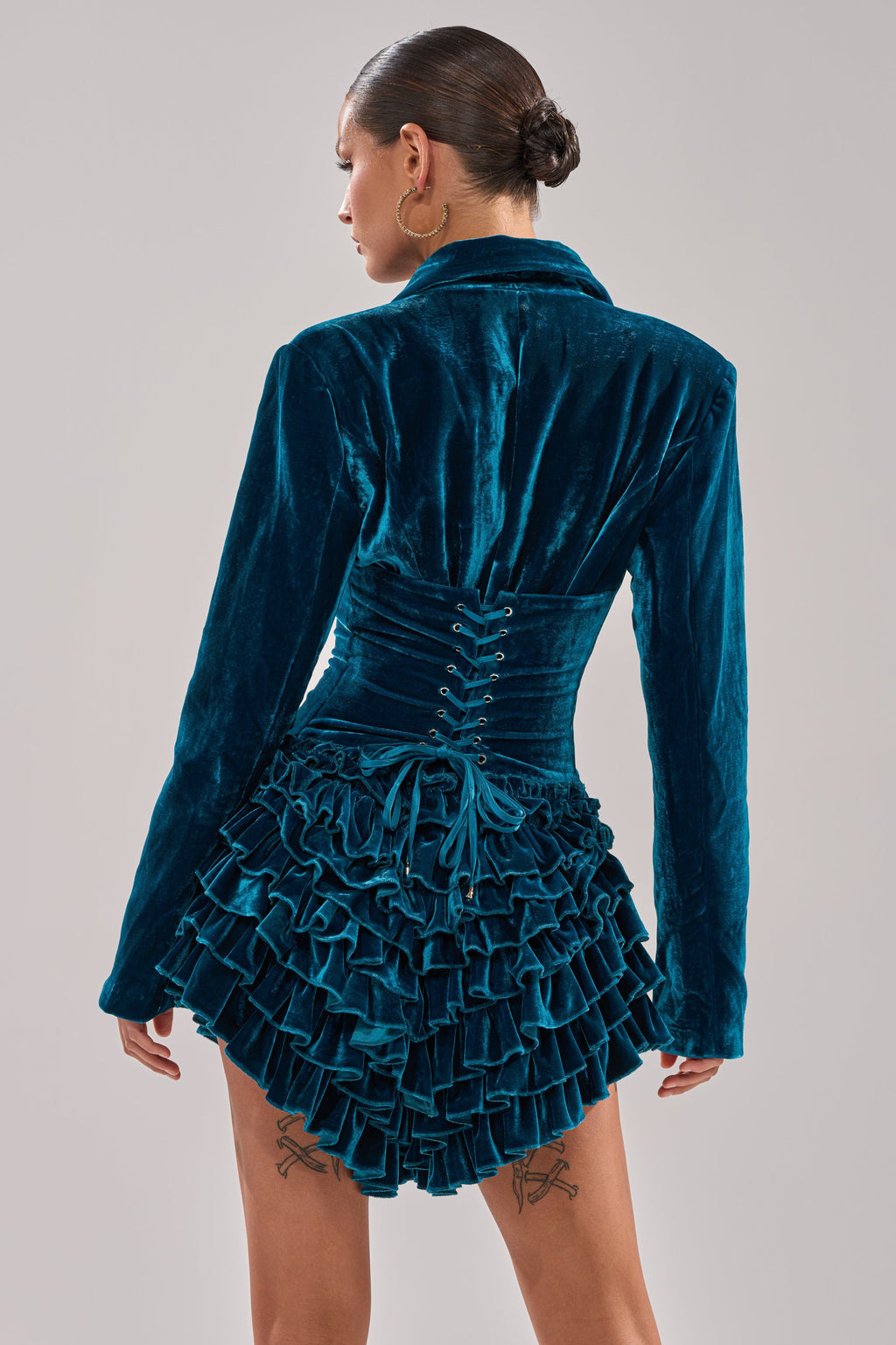 SHE'S ROYALTY VELVET ROMPER