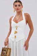 EYE GOT MY EYES ON YOU PIN DETAIL CORSET TOP