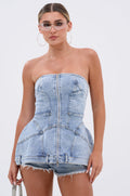 UPSIDE DOWN DENIM BLOUSE
