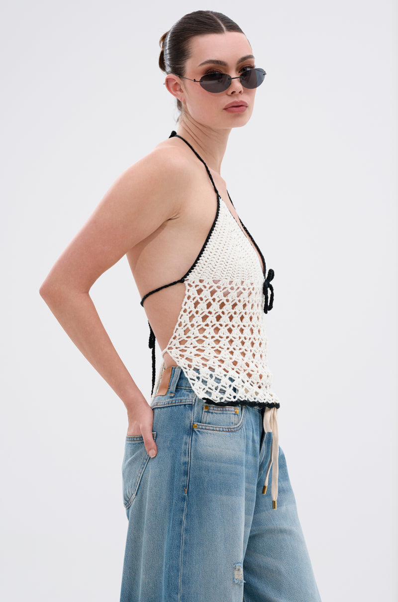 BOY BYE CROCHET TOP