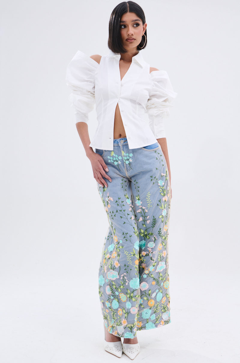 CRAZY IN LOVE BUTTON DOWN BLOUSE