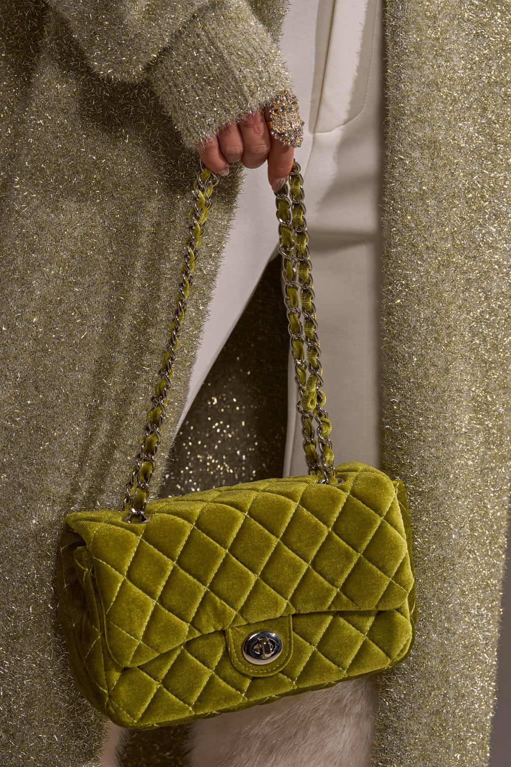 NIKKI VELVET QUILTED PURSE
