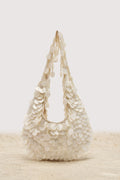 NO WORDS BEADED BAG IN WHITE