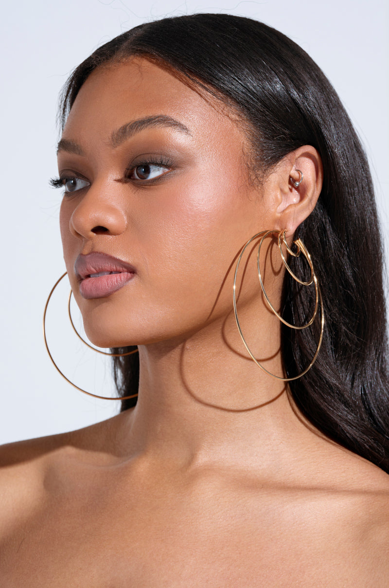 CANT KEEP UP HOOP EARRING