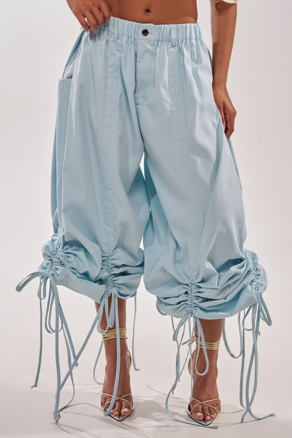 DRAMA RUCHED JOGGER IN BLUE