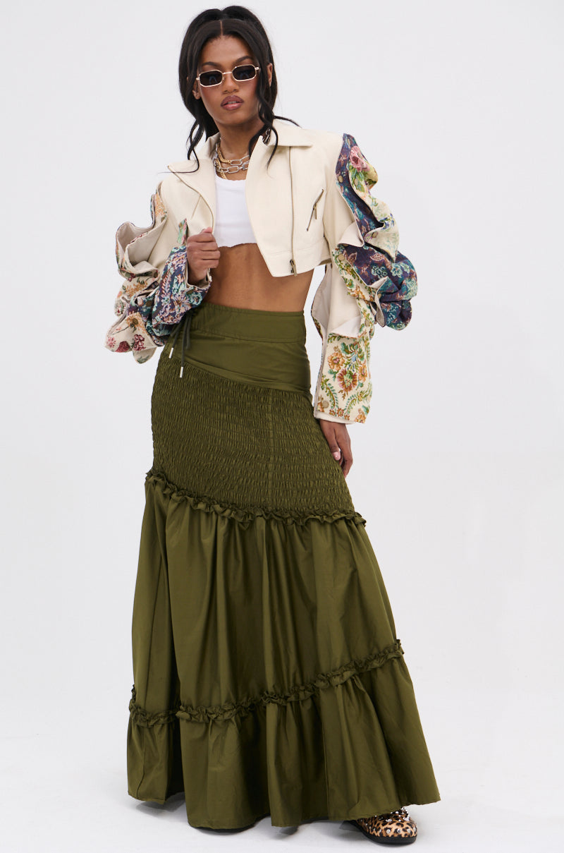 SNAP OUT OF IT ULTRA CROP MOTO IN JACQUARD