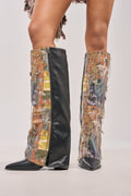 AKIRA GOLD IVELLISE MULTI BLOCK BOOT