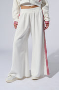 LULA WAFFLE KNIT SPORTY PANTS IN WHITE