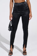 HIT THE LIGHTS SATIN SLIT LEGGING