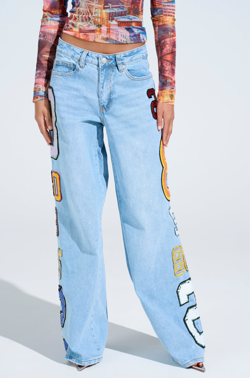 GOOD LUCK PATCH DENIM