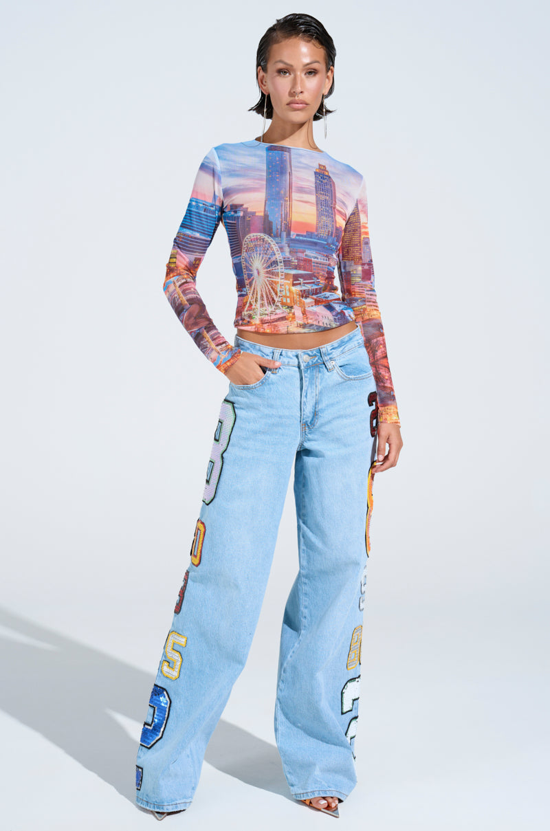 GOOD LUCK PATCH DENIM