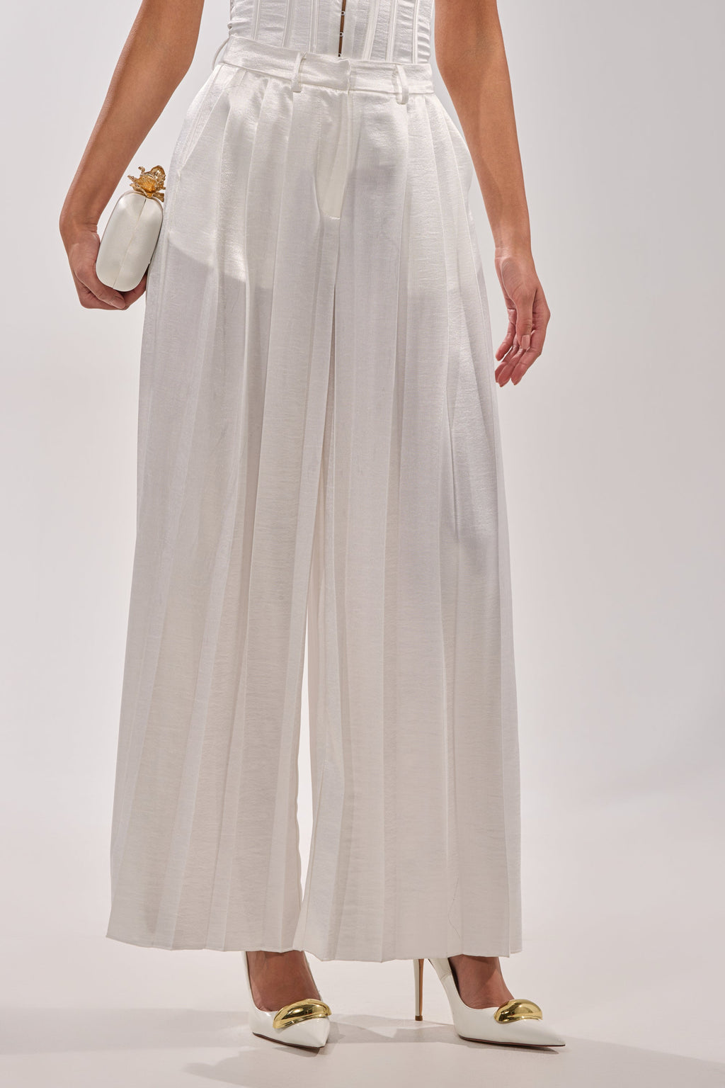 IRIS SATIN PLEATED PANT