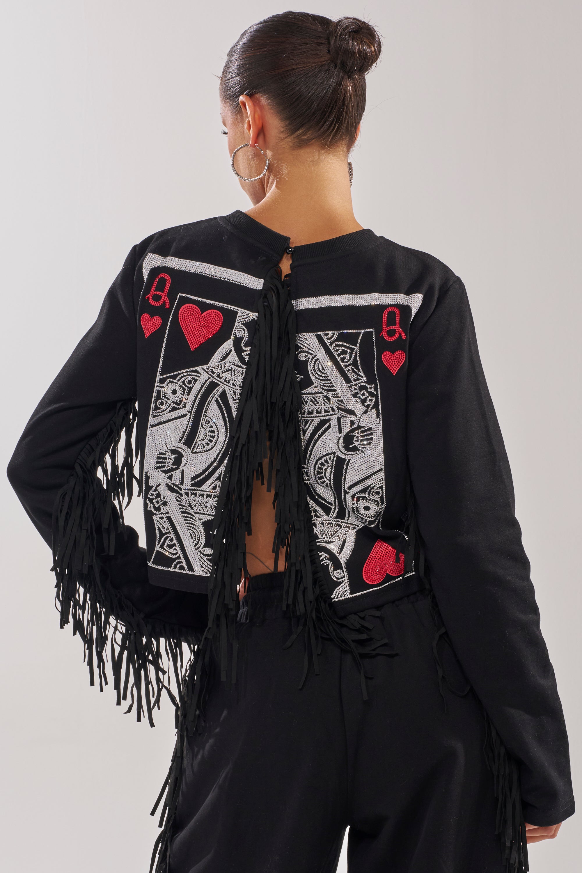 PLAYING CARDS CROP SWEATSHIRT