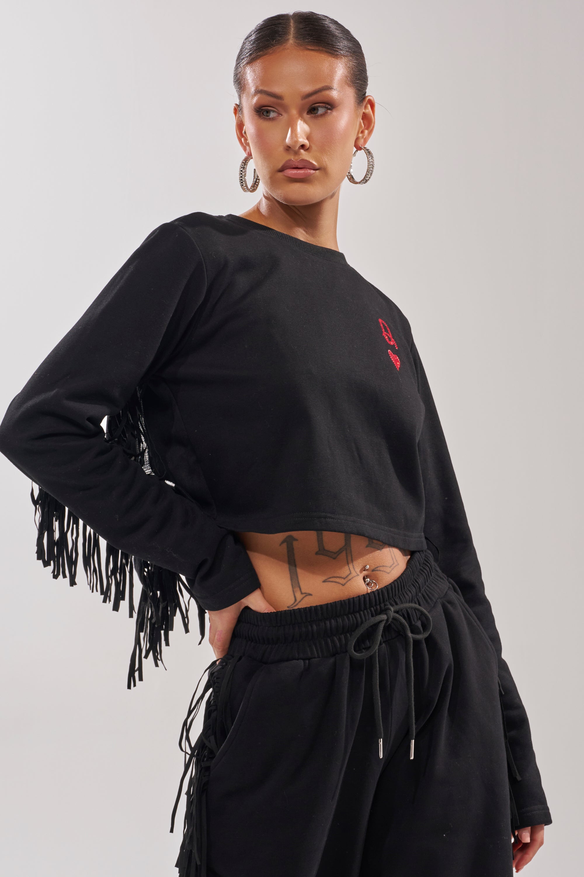 PLAYING CARDS CROP SWEATSHIRT