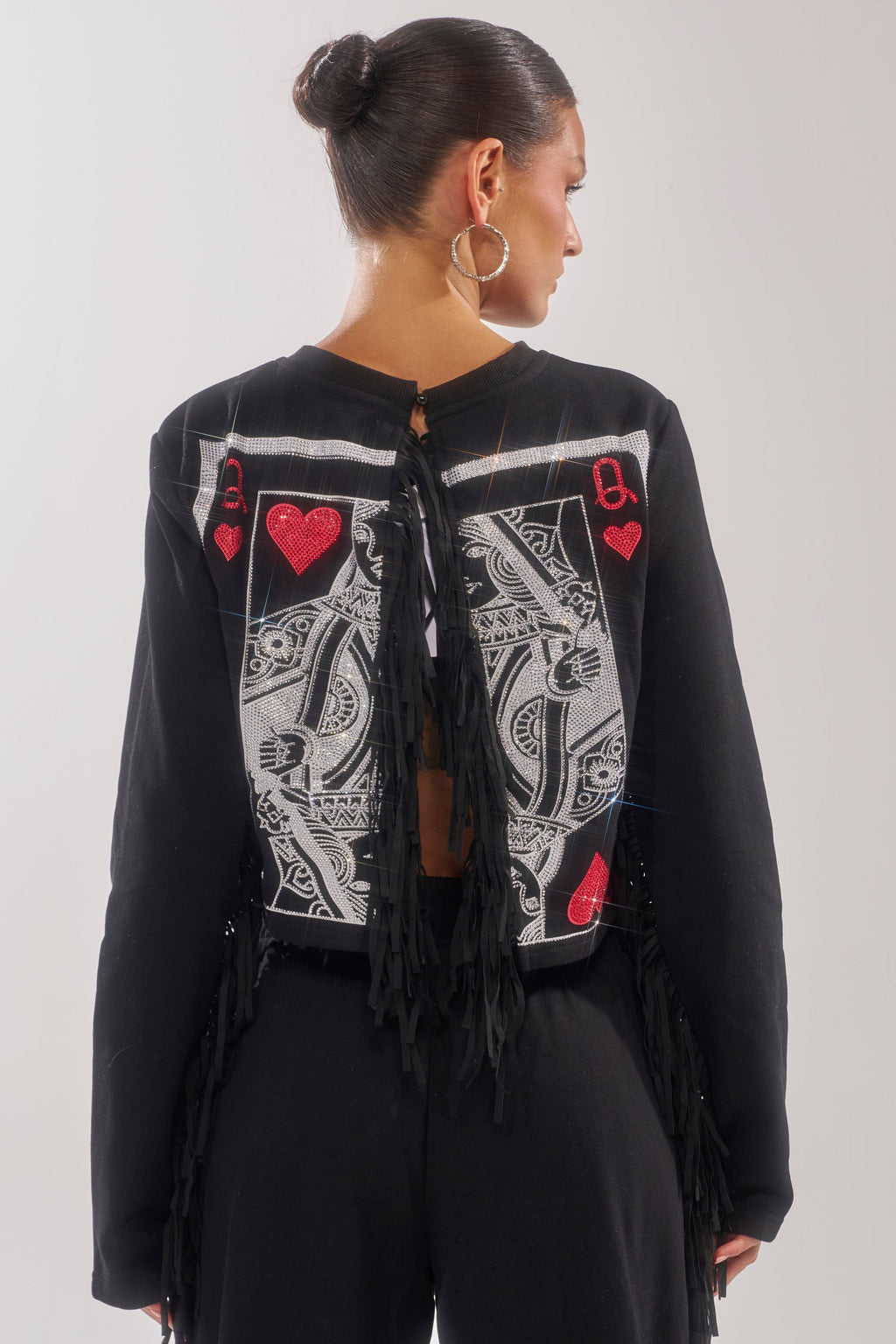 PLAYING CARDS CROP SWEATSHIRT