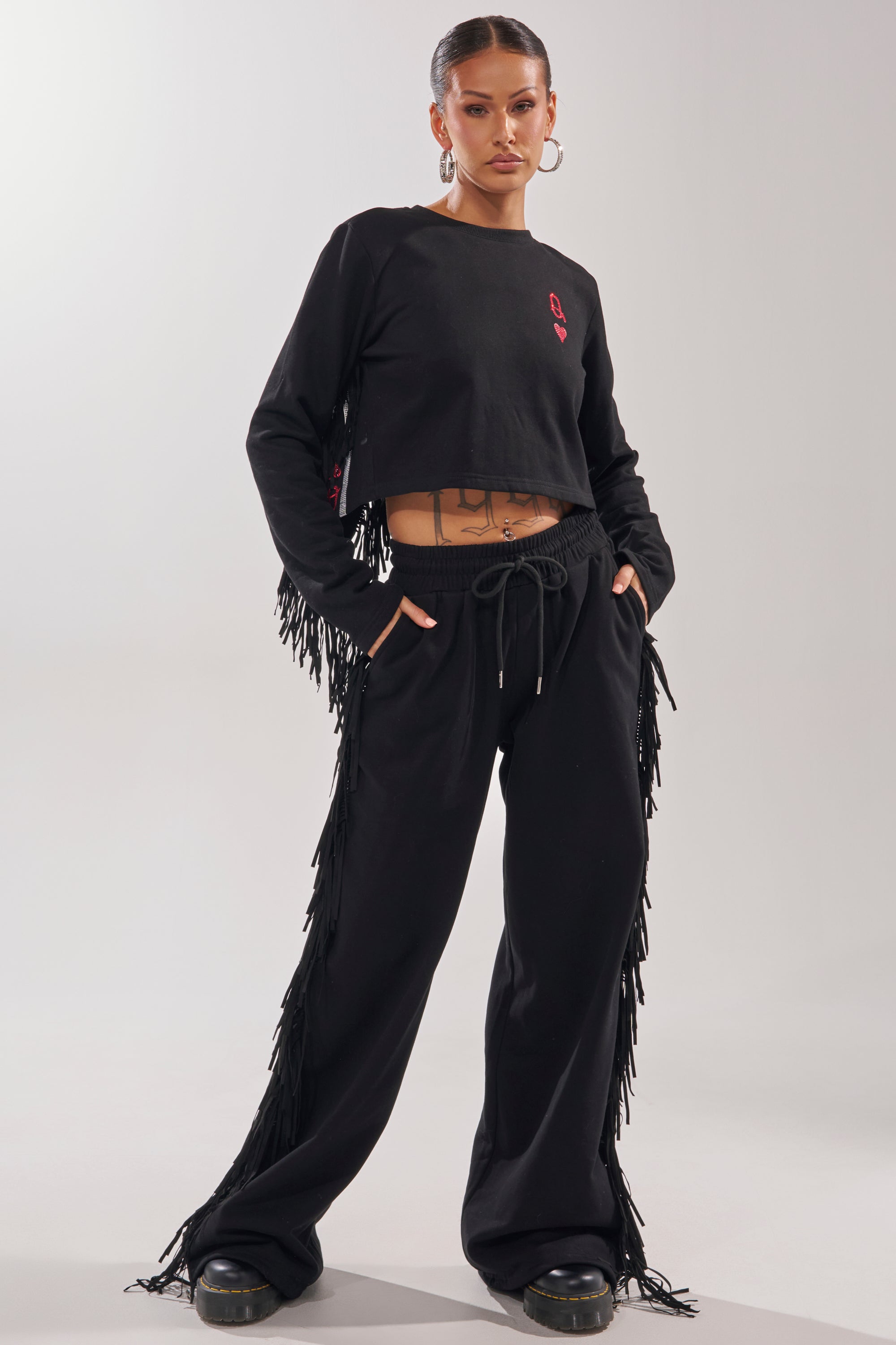 PLAYING CARDS CROP SWEATSHIRT