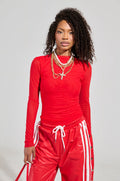PAXTON DOUBLE LINED MESH LONG SLEEVE TOP