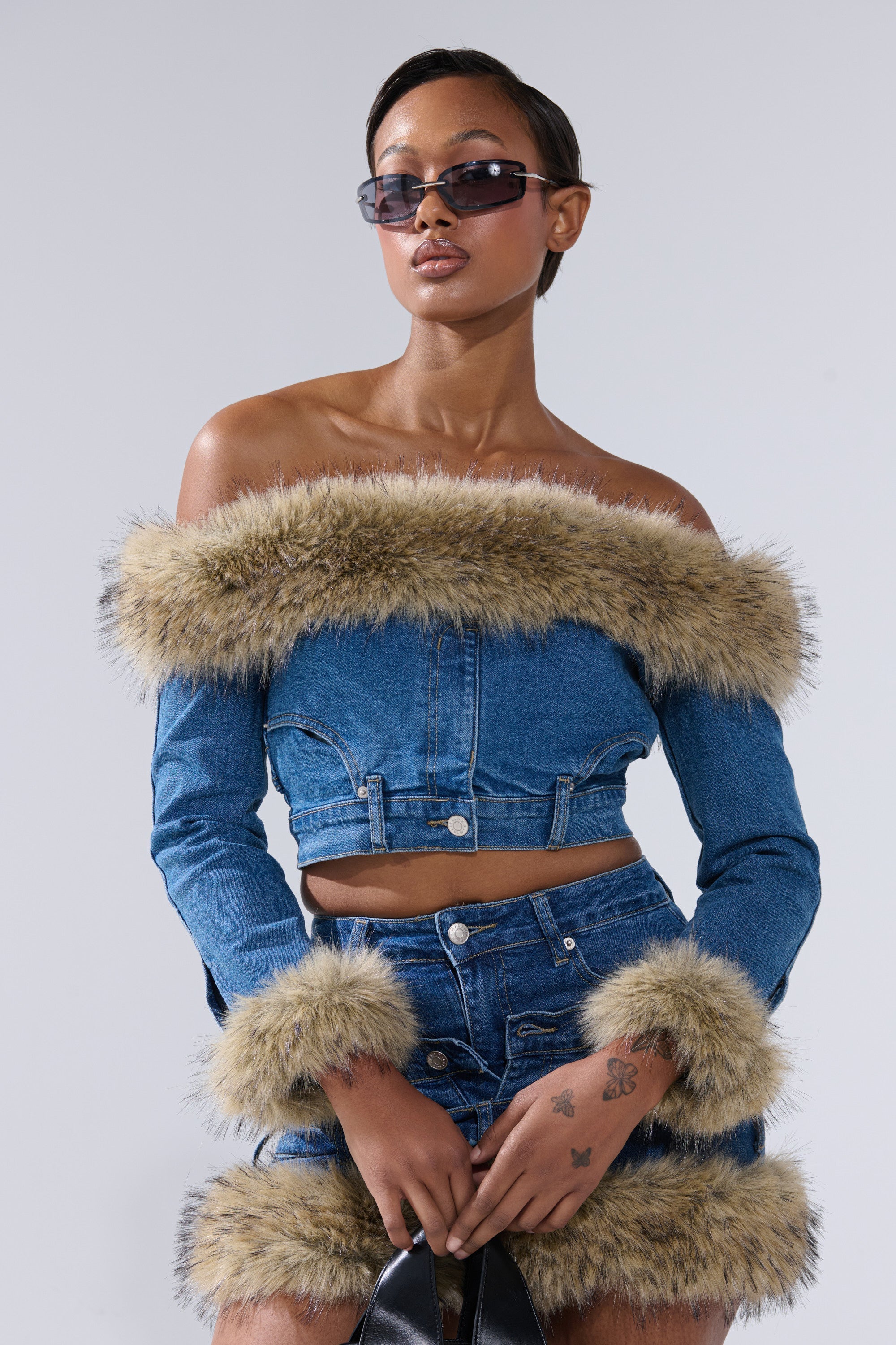 FLUFFY OFF THE SHOULDER LONG SLEEVE TOP