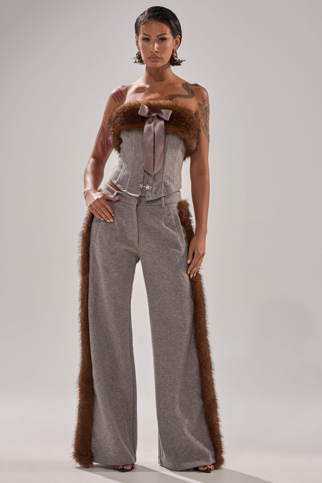 HALLE FUR TRIM CORSET