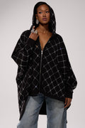 BLING BLING OVERSIZED ZIP UP SWEATSHIRT
