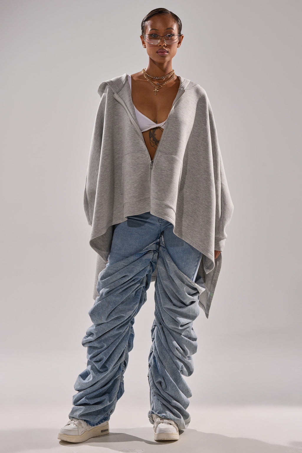 CREW LOVER OVERSIZED ZIP UP SWEATSHIRT