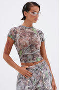 MEET ME HALFWAY PRINTED MESH TEE