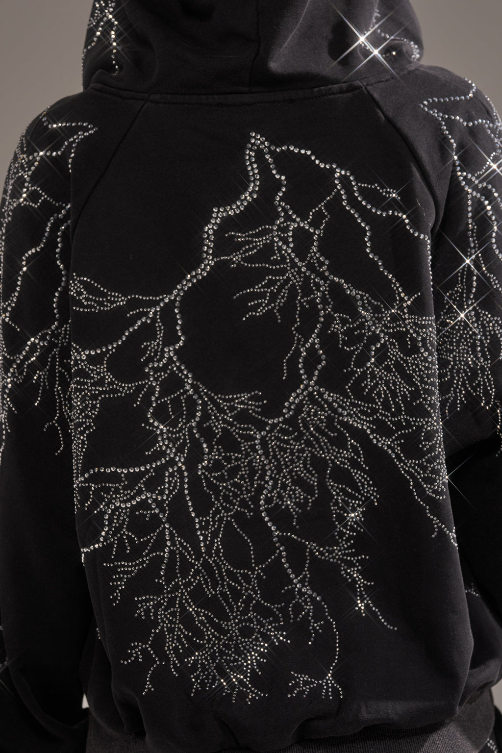 ELECTRIC LOVE RHINESTONE ZIP UP SWEATSHIRT