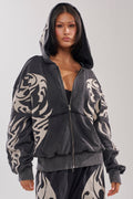ON FIRE ZIP UP SWEATSHIRT