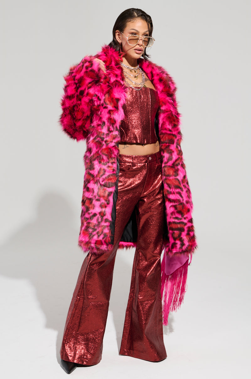 ROCKSTAR CHIC FLARE LEG PANT IN RED