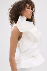 JULIETTE EXAGERATD RUFFLE BLOUSE