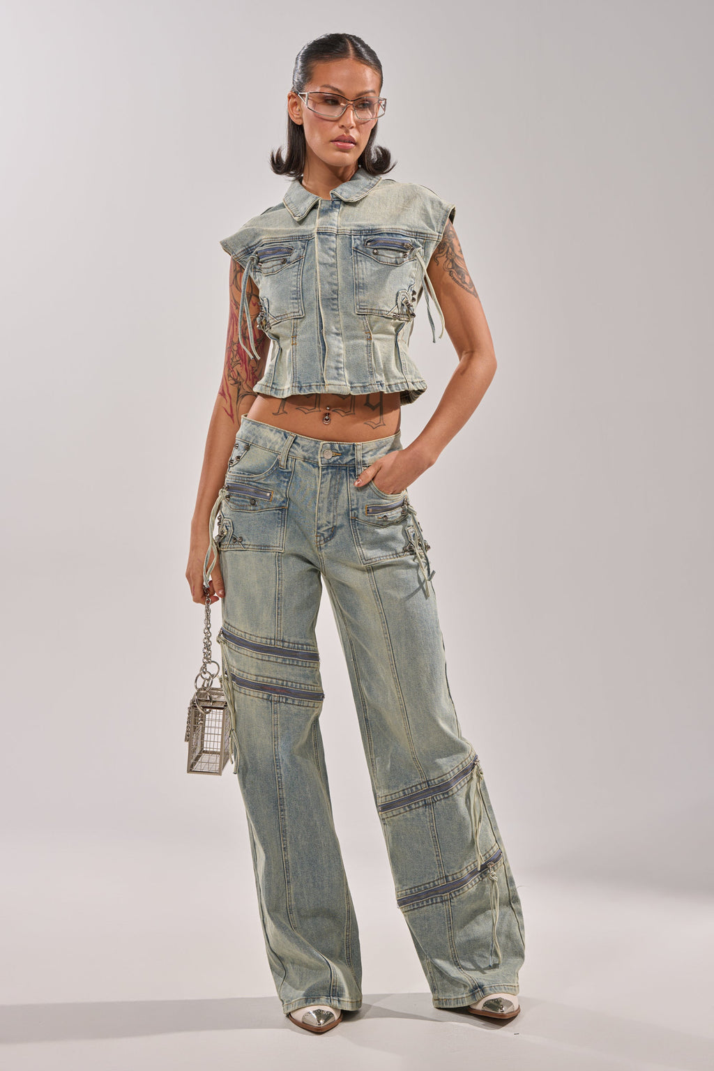 COMEBACK ERA WIDE LEG DENIM JEANS