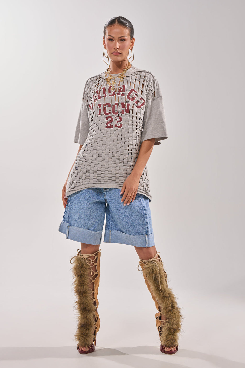 DISTRESSED FOR LIFE OVERSIZED TEE