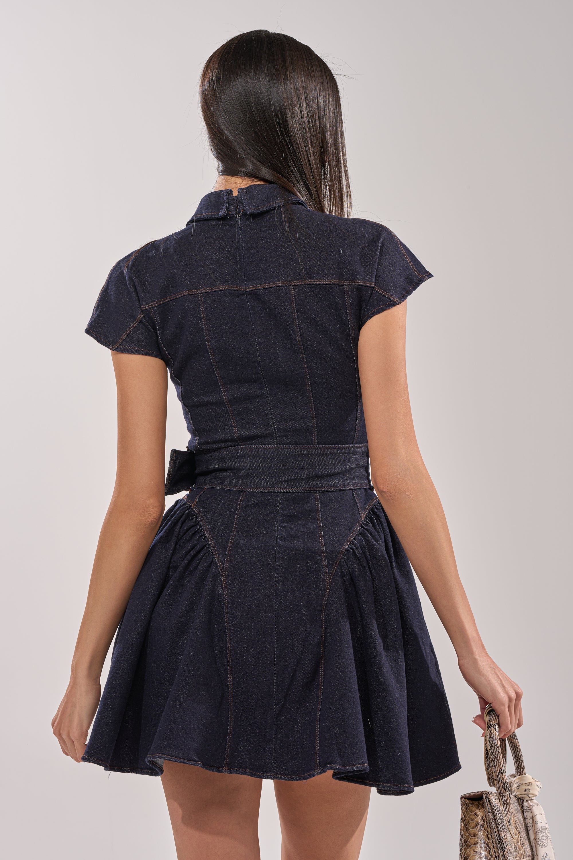 SADIE BUTTON UP DENIM MINI DRESS