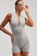 EFFORTLESS ICON ZIP UP KNIT ROMPER