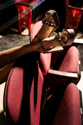 AZALEA WANG KAMILLA GOLD RHINESTONE SANDAL
