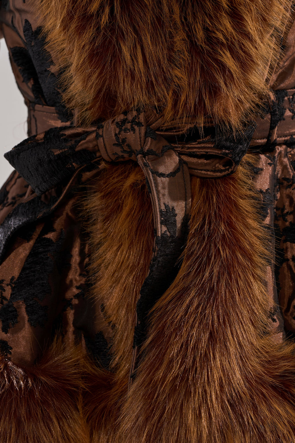 KENZY FUR TRIM MOTO IN JACQUARD