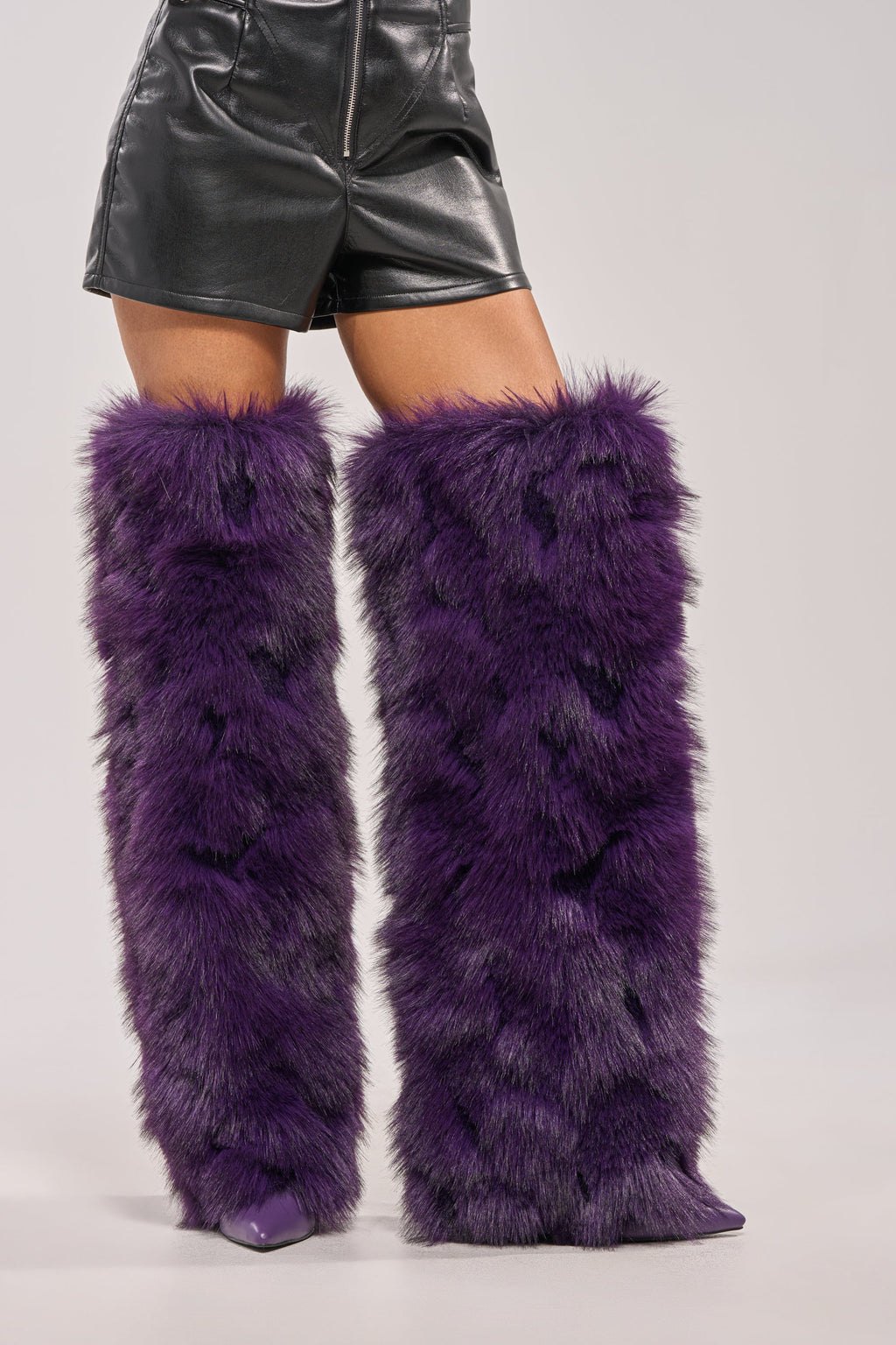 AZALEA WANG LANGLEYE PURPLE THIGH HIGH STILETTO BOOT