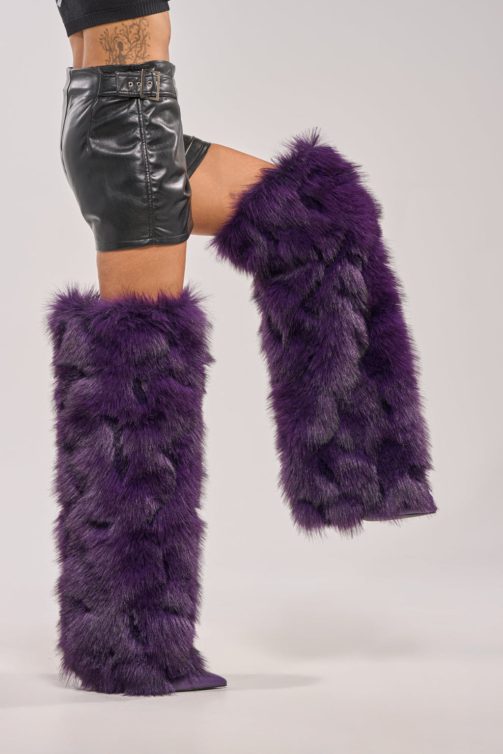 AZALEA WANG LANGLEYE PURPLE THIGH HIGH STILETTO BOOT