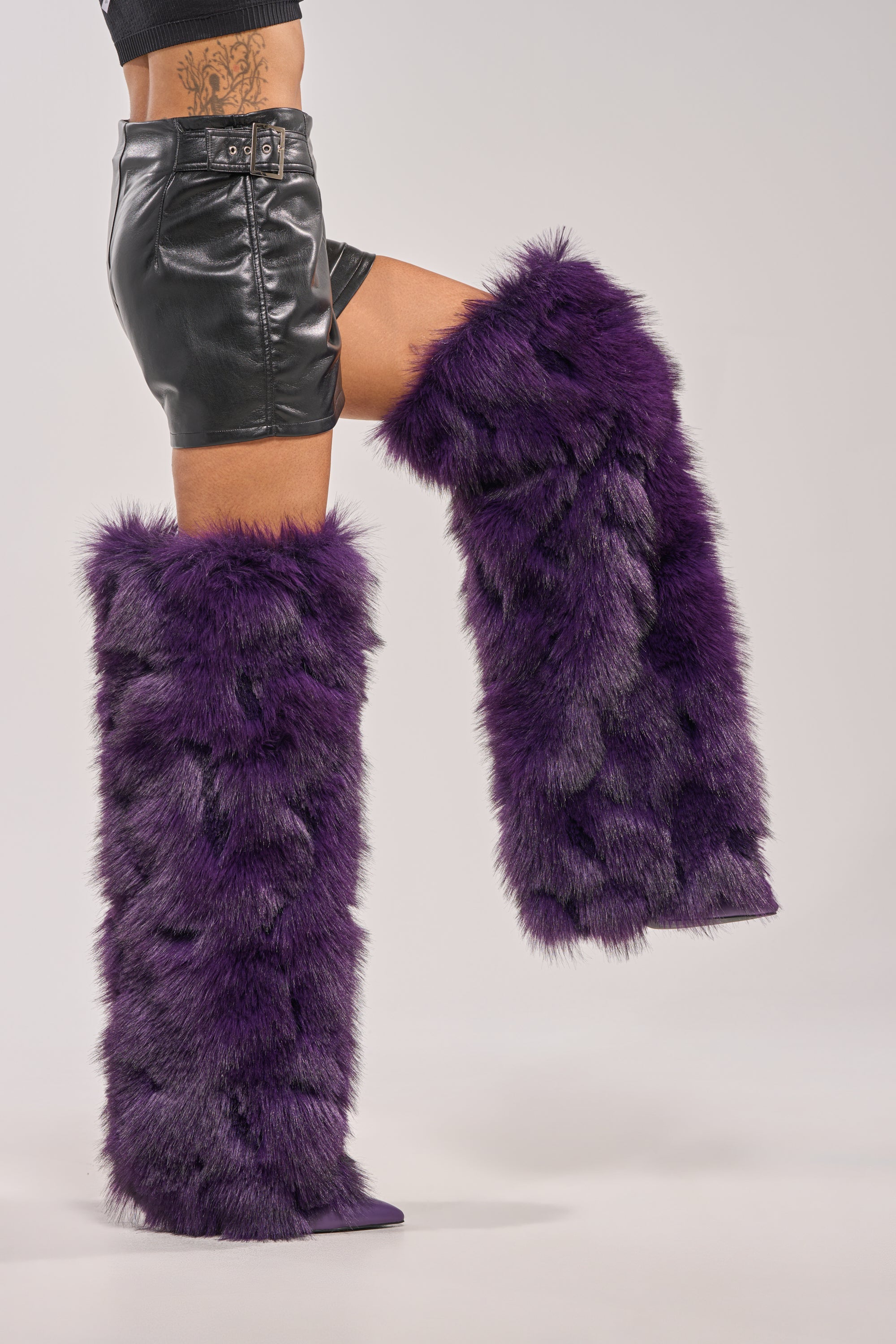 AZALEA WANG LANGLEYE PURPLE THIGH HIGH STILETTO BOOT