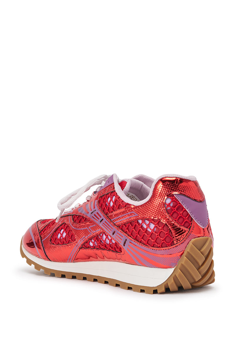 AKIRA GOLD LENIYA RED SNEAKER