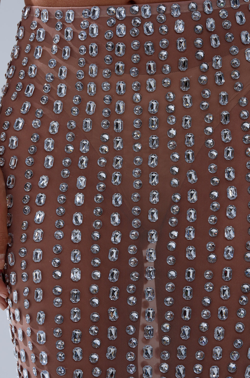 ALL THE SHINE RHINESTONE MAXI SKIRT