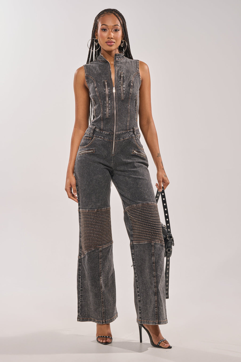CAMILLA SLEEVELESS DENIM JUMPSUIT