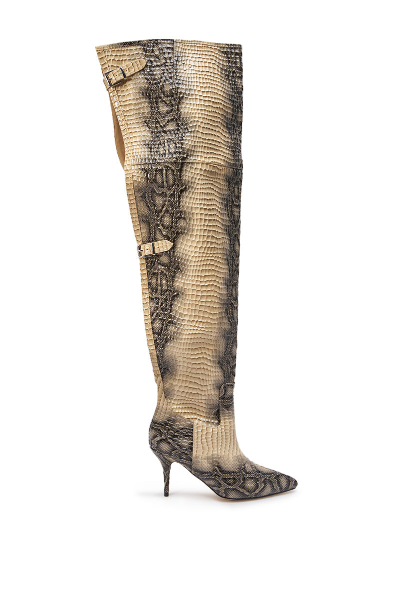 AZALEA WANG MOONREEL SNAKE THIGH HIGH BOOT