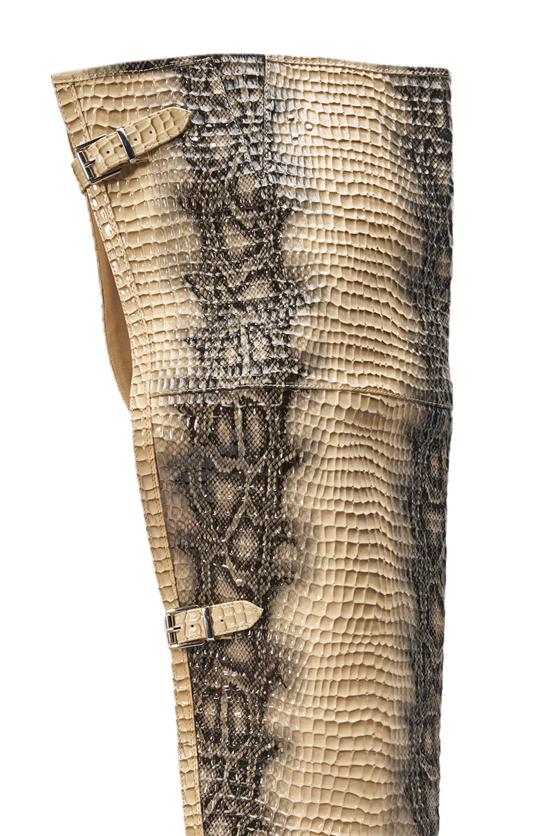 AZALEA WANG MOONREEL SNAKE THIGH HIGH BOOT