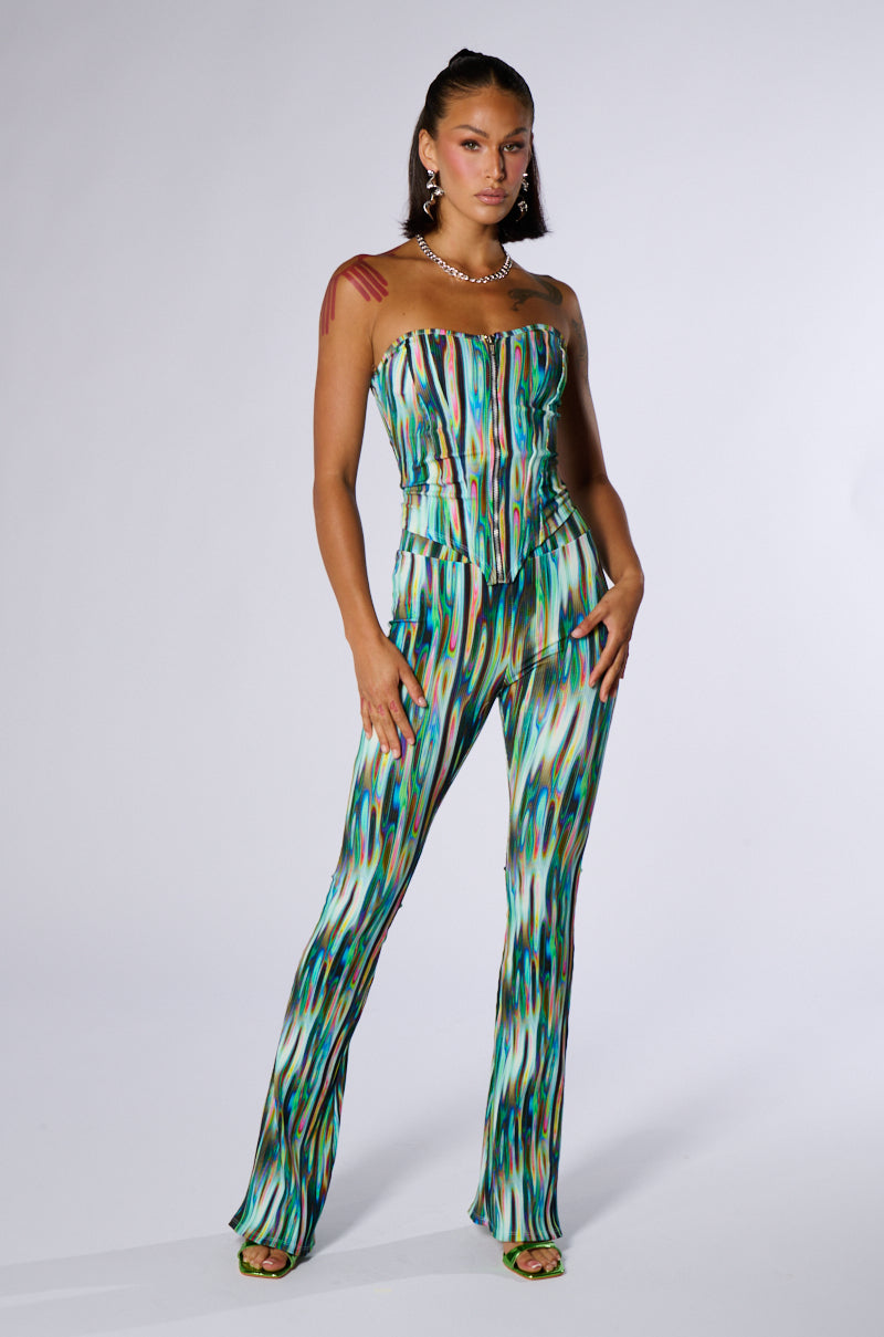 TRIPPY MULTICOLOR FRONT ZIP UP CORSET