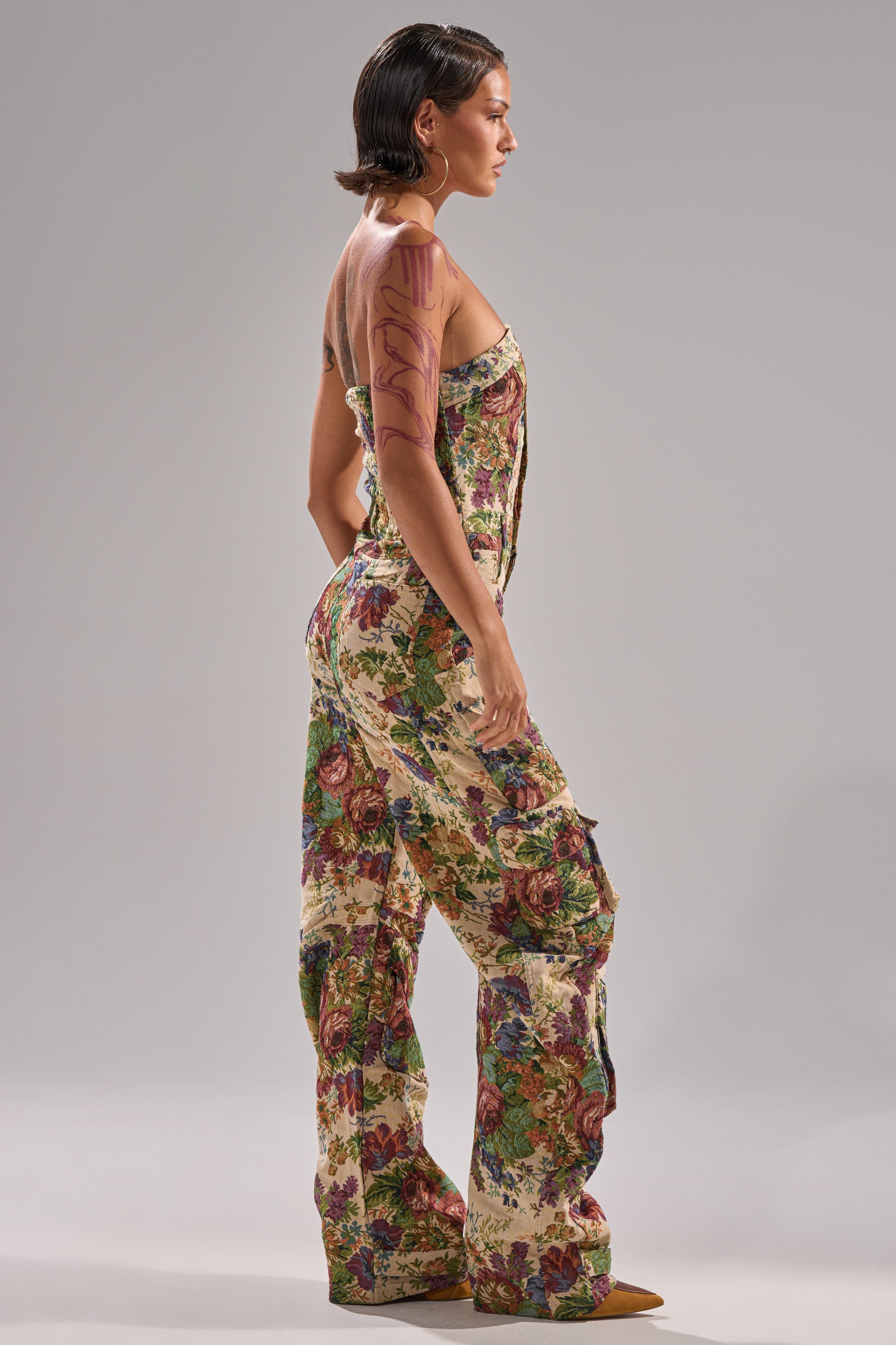 IN HER ELEMENT FLORAL WOVEN JUMPSUIT